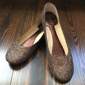 Bronze Glitter Flats - Kate Spade - Size 9.5